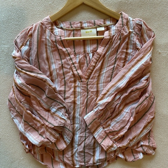 Anthropologie Boho Striped Pink Blouse - Picture 5 of 6